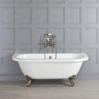 Vasca da Bagno Freestanding a Parete con Piedini Oro Spazzolato 1685 x 780mm - Richmond