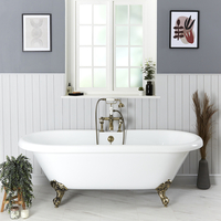 Vasca da Bagno Freestanding con Piedini Oro Spazzolato 1795 x 785mm - Oxford