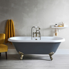 Vasca da Bagno Freestanding Grigio con Piedini Oro Spazzolato 1795 x 785mm - Elton