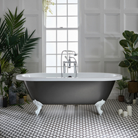 Vasca da Bagno Freestanding Tradizionale - 1780mm x 825mm - Rame Metallico - Piedini Vasca Bianchi