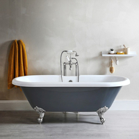 Vasca da Bagno Freestanding Vintage Grigia con PIedini - 1750 x 800 x 590mm