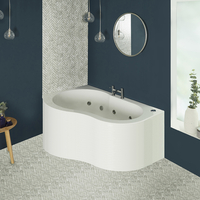 Vasca da Bagno Idromassaggio Angolare con Pannello - 1500mm x 1000mm - Ashbury - Versione da Destra o Sinistra ed Opzioni Whirlpool