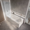 Vasca da Bagno Moderna ad Estremità Singola con Parete Vasca Cromata - Scelta di Dimensioni e Pannelli - Covelly