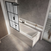 Vasca da Bagno Moderna con Doccia e Parete Doccia con Griglia Nera - Scelta di Dimensioni e Pannelli - Sandford