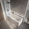 Vasca da Bagno Moderna con Doccia e Parete Doccia Nera - Scelta di Dimensioni e Pannelli