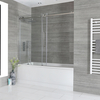 Vasca da Bagno Rettangolare con Parete Scorrevole e Pannello Frontale - Più Misure - Exton