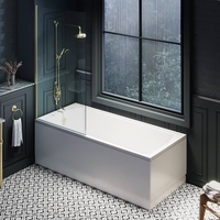 Vasca da Bagno Tradizionale con Parete Doccia in Ottone Antico - Scelta di Dimensioni e Pannelli - Richmond