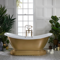 Vasca da Bagno Tradizionale Freestanding a Doppia Estremità - 1750mm x 730mm - Scelta di Finiture Metallizzate