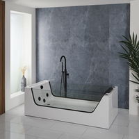 Vasca Idromassaggio a Estremità Singola - 1800 mm x 800 mm - Nera - Breeze
