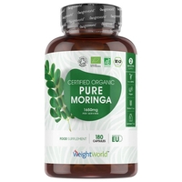 100% Capsule biologiche alla Moringa- Integratore naturale rigenerante - 180 Capsule,  1650 mg per porzione