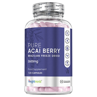Acai Puro - 120 Capsule 2600 mg - Confezione 2 Mesi - Integratore Dimagrante a Base di Bacche di Acai - Ricco di Antociani - Capsule Vegane