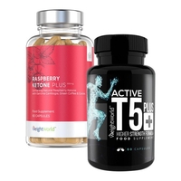 Active T5 Plus e Raspberry Ketone Plus - Doppio Integratore Termogenico - Integratori Bruciagrassi per 2 Mesi di Utilizzo