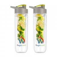 Borraccia per Acqua Aromatizzata - Infusi Naturali - Vetro Antigraffio - 800ml - 2 Confezioni