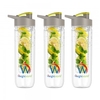 Bottiglia per Acqua Aromatizzata - Infusi Naturali -Vetro Antigraffio - 800ml - 3 Confezioni