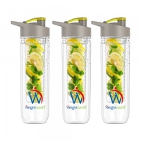 Bottiglia per Acqua Aromatizzata - Infusi Naturali -Vetro Antigraffio - 800ml - 3 Confezioni