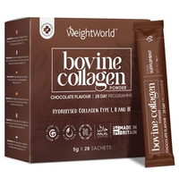 Collagene Bovino in polvere - 4000mg 28 Bustine - Al gusto di cioccolato - Idrolizzato -