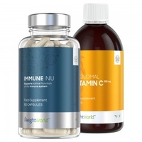 Doppio Integratore Difese Immunitarie - Immune Nu + Vitamina C Liposomiale - Per Rafforzare Sistema Immunitario - Antinfluenzale Naturale