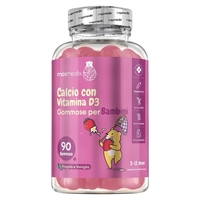 Gommose Calcio con Vitamina D3 per Bambini 3-12 anni 90 Gummies Calcio Intergratore