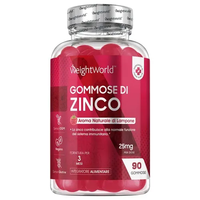 Integratore di zinco - 90 caramelle gommose da 25 mg - Integratore di caramelle gommose con citrato di zinco per la difesa immunitaria