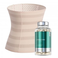Kit Tonificante e Detox - Waist Trainer (Colori: Nero,  Beige; Taglie: S,  M,  L & XL) e Detox Tone (60 Capsule)