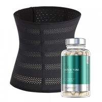 Kit Tonificante e Detox - Waist Trainer (Nero,  Beige,  S,  M, L & XL) e Detox Tone (60 Capsule)
