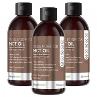 Olio C8 MCT Puro - 500 ml Flacone - Olio MCT Naturale - Supporta La Perdita Di Peso - Cervello Sano - Aiuta A Ridurre L’Appetito - 3 Confezioni