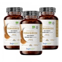 Pure Fenugreek - Integratore Superfood Vegano - 60 Capsule per 1 Mese di Trattamento - 3 Confezioni