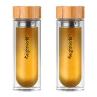 Tea Infuser Bottle - Infusore da tè alle erbe da viaggio di Natural - 400ml Bottiglia di Vetro