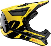 100% Aircraft Composite LTD Neon Yellow Casco Downhill,  nero-giallo,  dimensione L per uomo