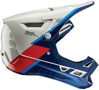 100% Aircraft Composite Trigger Casco Downhill,  bianco-rosso-blu,  dimensione S per uomo