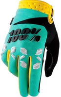 100% Airmatic Guanti Motocross,  verde-turchese,  dimensione S
