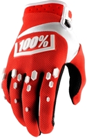 100% Airmatic Hexa Guanti Motocross,  bianco-rosso,  dimensione S per uomo