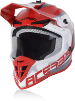 Acerbis Linear Casco Motocross,  bianco-rosso,  dimensione S