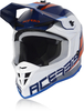 Acerbis Linear Casco Motocross,  bianco-turchese-blu,  dimensione 2XL