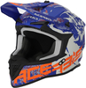 Acerbis Linear Graphic Casco da motocross,  blu-arancione,  dimensione L