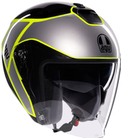 AGV Irides Davao Casco Jet,  nero-grigio-giallo,  dimensione XS per uomo