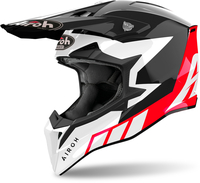 Airoh Wraaap Reloaded Casco da motocross,  nero-bianco-rosso,  dimensione M per uomo