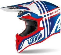 Airoh Wraap Broken Casco Motocross Giovanile,  rosso-blu,  dimensione S