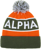 Alpha Industries Block Bobble Beanie,  verde