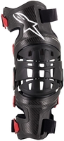 Alpinestars Bionic-10 Carbon Protettore del Ginocchio Destra,  nero-rosso,  dimensione M
