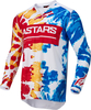 Alpinestars Racer Squad Maglia Motocross,  bianco-rosso-giallo,  dimensione L