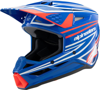 Alpinestars SM3 Wurx Casco da motocross giovanile,  bianco-rosso-blu,  dimensione L per uomo