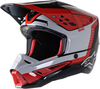 Alpinestars SM5 Beam Casco Motocross,  nero-grigio-rosso,  dimensione M