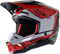 Alpinestars SM5 Beam Casco Motocross,  nero-grigio-rosso,  dimensione S