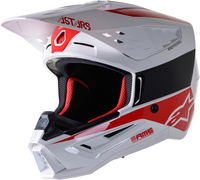 Alpinestars SM5 Bond Casco Motocross,  bianco-rosso,  dimensione XS