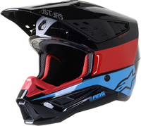 Alpinestars SM5 Bond Casco Motocross,  nero-rosso-blu,  dimensione S