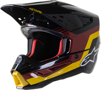 Alpinestars SM5 Venture Casco Motocross,  nero-rosso-giallo,  dimensione L