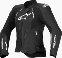 Alpinestars Stella Dusk Giacca in pelle da moto da donna,  nero-bianco,  dimensione 52 per donne