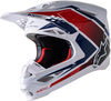 Alpinestars Supertech M10 Meta 2 Casco Motocross,  bianco-rosso-blu,  dimensione XS