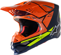 Alpinestars Supertech M8 Factory Casco Motocross,  blu-arancione,  dimensione L